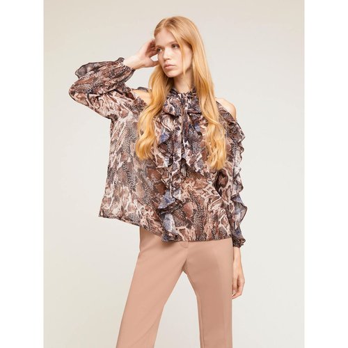 Blouse avec ruches a imprime python marron Motivi La Redoute