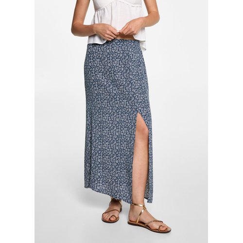 Jupe midi a fleurs bleu marine fonce Mango Teen La Redoute