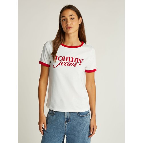 Tee shirt tommy jeans blanc new arrivals