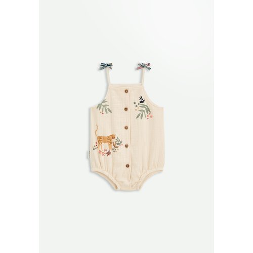 Barboteuse bloomer en gaze de coton palaos ecru Petit Beguin La Redoute