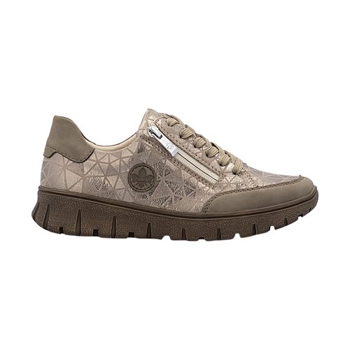 Chaussures basse BASKET toile fleuri et cuir beige RIEKER 38 6US 5UK lacets