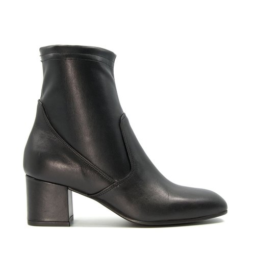 Bottines cuir noir talon carré clearance