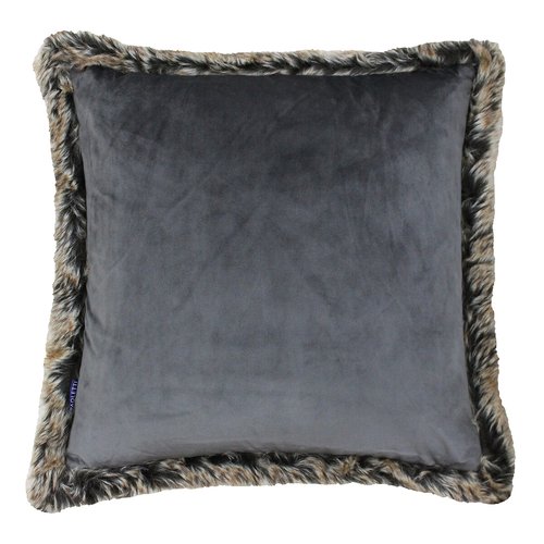 Kiruna velvet filled cushion 45x45cm smoke grey Paoletti La Redoute