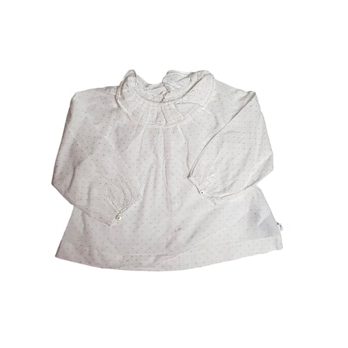 Blouse Jacadi Fille 8 Ans - Coton à Pois Rose Poudré - Taille 128 - État Neuf