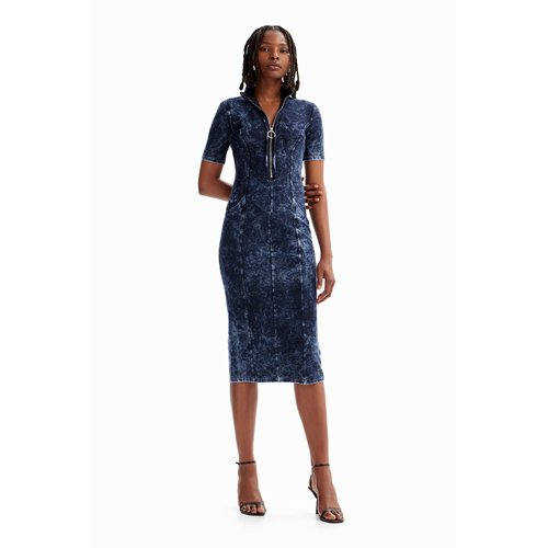 Robe midi zippee bleu clair Desigual La Redoute