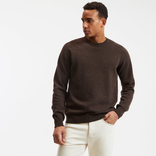 Pull Marron En Laine La Redoute - Taille M - Maille épaisse - Occasion Très Bon état
