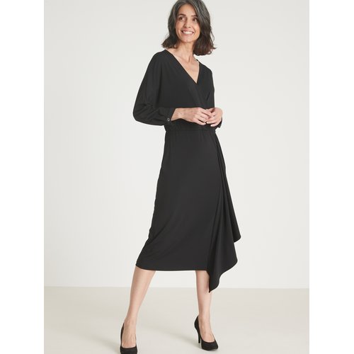 Robe en maille effet drape noir Daxon La Redoute