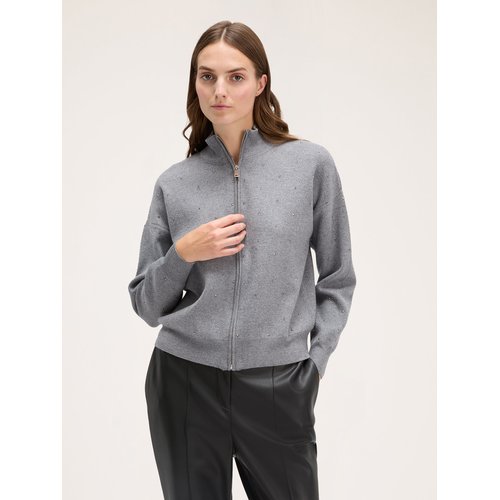 Felpa in maglia viscosa comfort con applicazione di cristalli