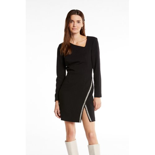 Robe ajustee encolure asymetrique noir Morgan La Redoute