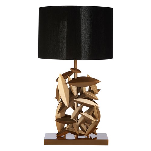 Cascading Gold Leaf Abstract Table Lamp