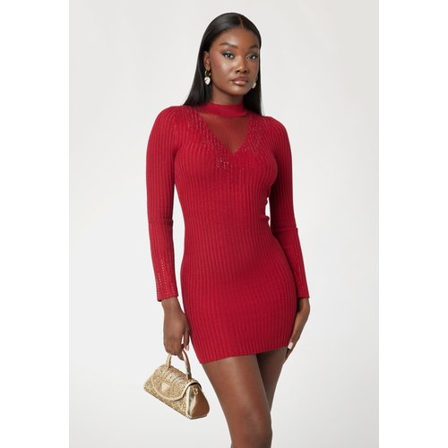 GUESS Mini robe pull bodycon cotelee