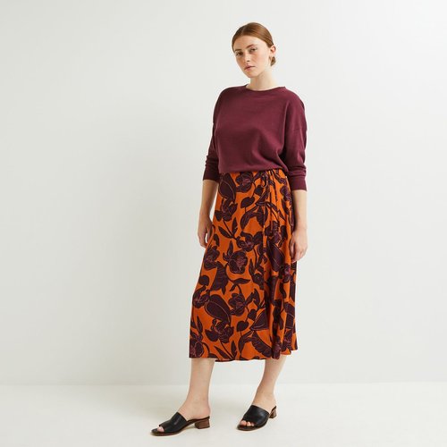Jupe midi imprimee certifiee ecovero girofle Monoprix La Redoute