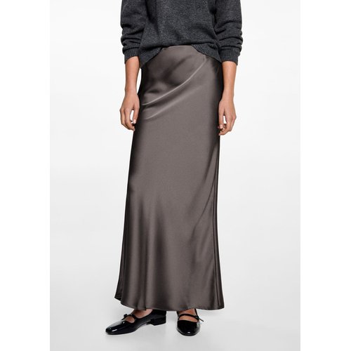 Jupe longue satinee gris Mango Teen La Redoute