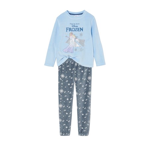 Pyjama velours disney la reine des neiges bleu grise Vertbaudet La Redoute