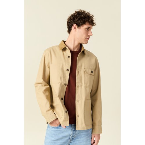 Veste boutonnee col velours
