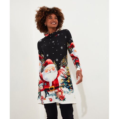 Tunique col roule pere noel joyeux noir Joe Browns La Redoute