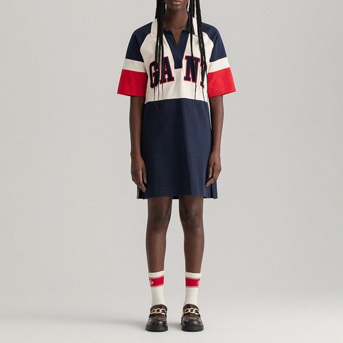 Robe polo droite courte manches courtes Gant bleu rouge La Redoute