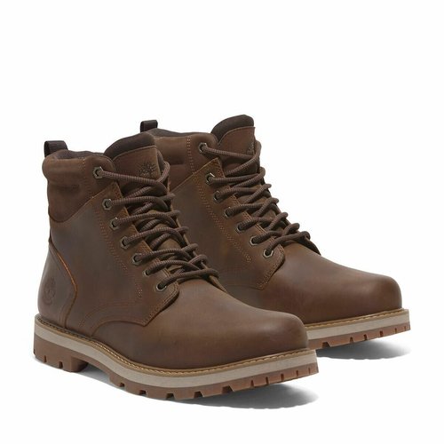 Britton road mid lace up ankle boots in leather brown Timberland La Redoute