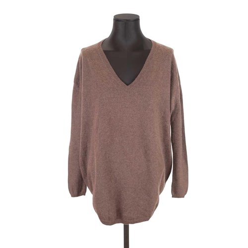 Pull over en cachemire tres bon etat marron Eric Bompard La Redoute
