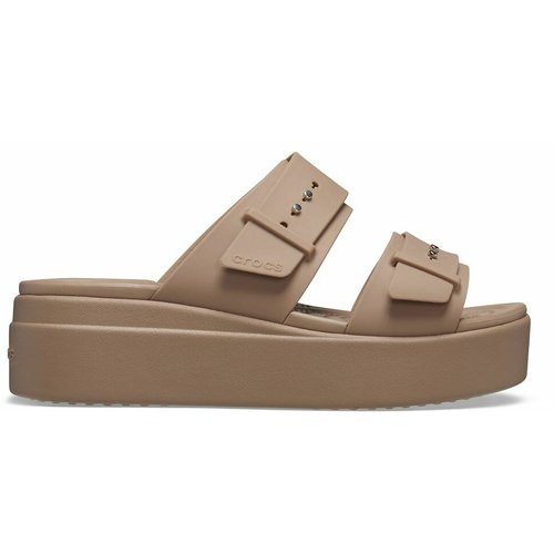 Brooklyn buckle wedge mules dark beige Crocs La Redoute