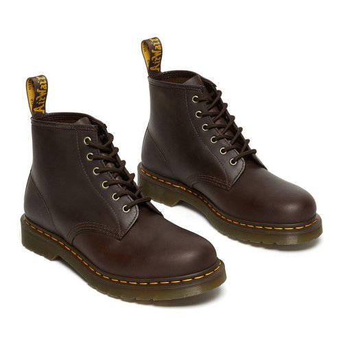 101 crazy horse ankle boots in leather dark brown Dr. Martens La Redoute