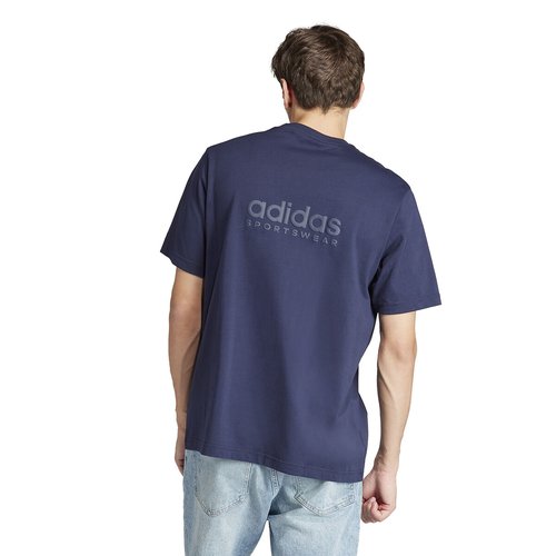 Tシャツ・カットソー ADIDAS Men T Shirts IQ0544 NAVY All szn cotton t-shirt with embroidered logo and short