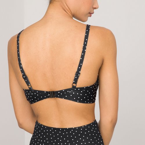 Black polka dot bikini top on sale