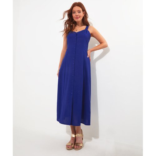 Robe Maxi Lin Melange Sans Manches