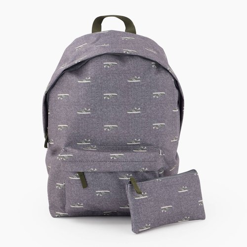 Sac a dos et trousse aop skates gris chine clair Monoprix La Redoute