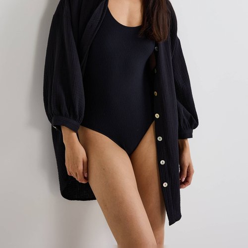 Tunique de plage en coton bio noir Monoprix La Redoute