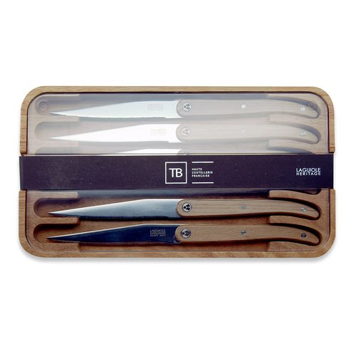 Coffret Bois 6 Couteaux Laguiole Jean Dubost – Acier Inoxydable, Made In France