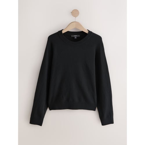 Pull Femme Noir Brodé Fleurs Blanches - Taille 40, Vintage, Coton/ramie, Occasion Très Bon état
