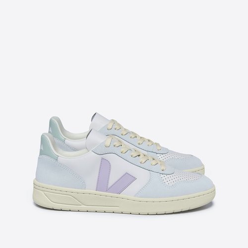 V 10 leather trainers blue purple white Veja La Redoute
