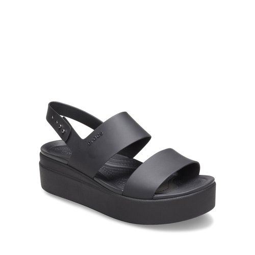 Crocs women s sandals brooklyn low wedge matt black Crocs La Redoute