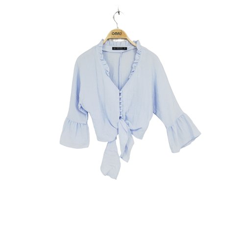 Zara blouse bleu hot sale