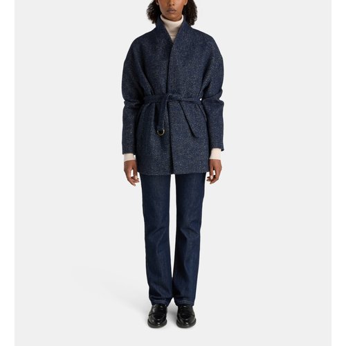 Manteau droit klarice laine melangee bleu marine Jodhpur La Redoute