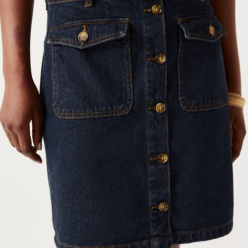 Jupe en jean boutonnee jean rinse Promod La Redoute