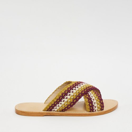 Mules en coton macrame