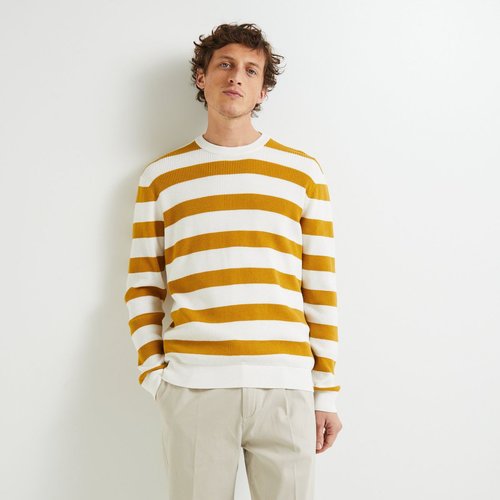 Pull raye en coton et cachemire oekotex sunset Monoprix La Redoute