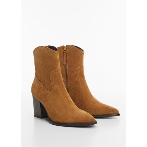 Bottine talon suede tabac Mango La Redoute