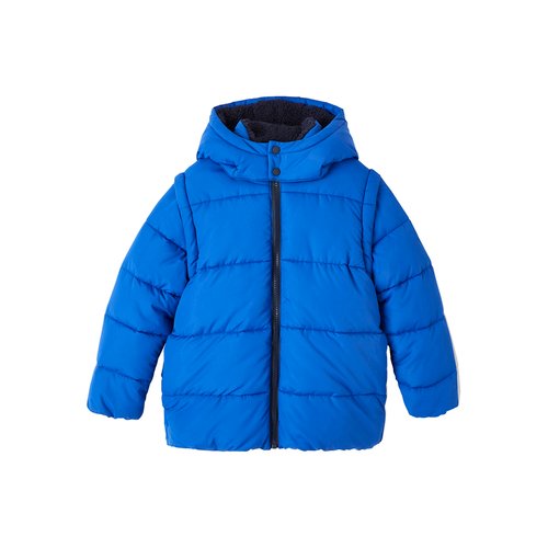 Doudoune capuche et manches amovibles doublee polaire bleu electrique Vertbaudet La Redoute