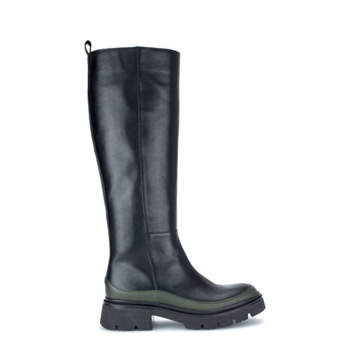 Bottes en cuir lisse a talon decroche noir Gabor La Redoute