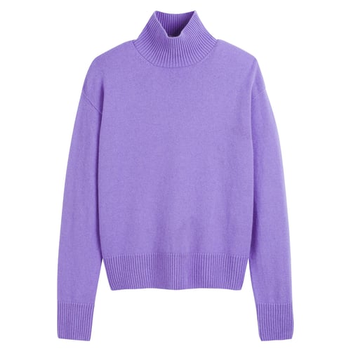 Pull Col Roulé La Redoute Création - Taille L - Couleur Bordeaux/brun/violet - Occasion Très Bon état