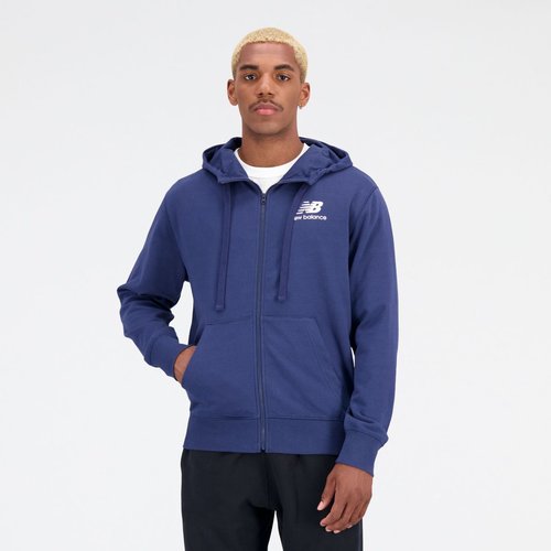 Essentials stacked logo french terry jacket veste capuche manches longues essentials. bleu nny New Balance La Redoute