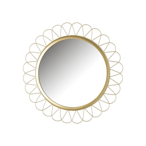 Miroir Rond Vintage - Diamètre 40 Cm, Cadre Métal Argenté, Milieu 20ème Siècle