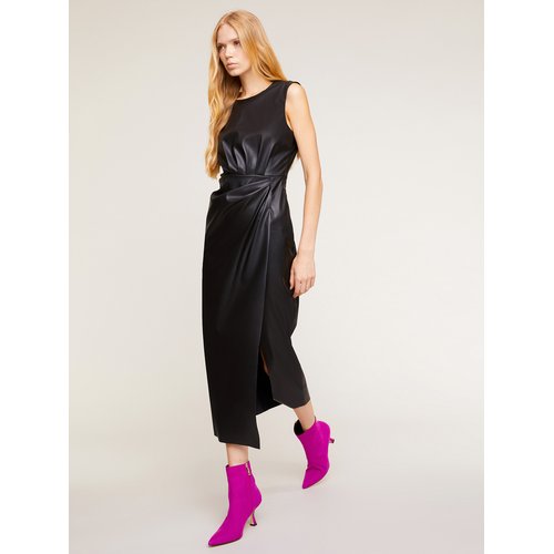 Robe longue en simili cuir a decoupes noir Motivi La Redoute
