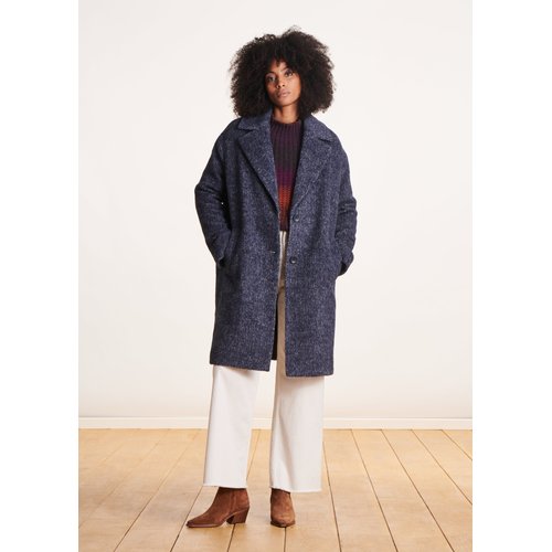 Manteau ample en laine bleu marine La Fee Maraboutee La Redoute