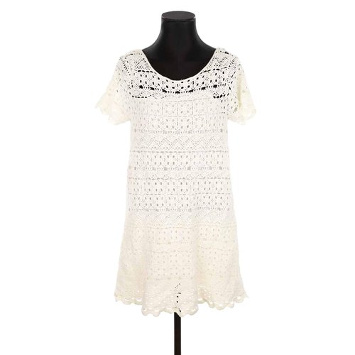 Robe en coton tres bon etat blanc Sezane La Redoute