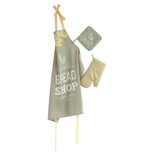Set tablier gant et manique bon appetit gris Naf Naf Home La Redoute