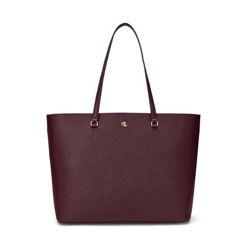 Karly large tote bag in leather burgundy Lauren Ralph Lauren La Redoute